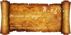 Micska Ágnes névjegykártya