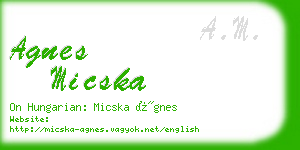 agnes micska business card